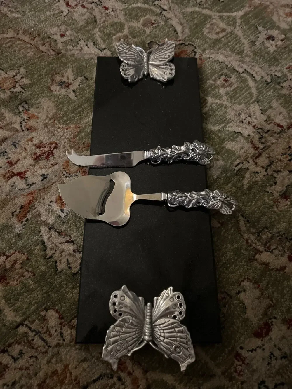Arthur court Butterfly 3 Piece Cheese Board Set - Butterfly Pattern